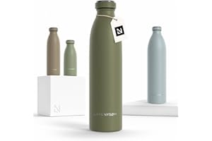 LARS NYSØM Gourde INOX 750ml | 0.75L Bouteille d’eau isolée | Gourde étanche pour Le Sport, la Bicyclette, Les Enfants (Olive Green, 750ml)