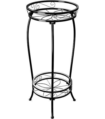PORTA ANFORA PORTAFIORI Portavaso In Ferro Pieno Forgiato A Mano H.55 Diam. 45 EUR 299,00