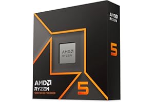 AMD Ryzen 5 9600X Processeur (Radeon Graphique Intégré, 6 Coeurs/12 Threads, 65W TDP, Socket AM5, Cache 38Mo, jusqu'à 5.4 GHz Fréquence Boost, Pas de Ventilateur)