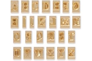 Longan Craft Lederstempel, Buchstaben, Messing, flexible Alphabet-Form, Stanzwerkzeuge für Heißfolien-Stanzmaschine (26 Stück/6 mm)