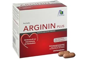 ‎AVITALE Avitale Arginin plus Tabletten mit 3000 mg rein pflanzlichem Arginin, Vitamin B1, B6, B12 und Folsäure, 240 Tabletten
