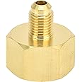 TOPINCN W21 to 1/4 Brass Refrigerant Tank Adapter, Adaptor Converter Connector for R32 R134A Valve Core Air Conditioning Line Repair Tools