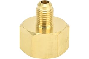 Adaptateur de Réfrigérant en Laiton, W21 vers 1/4SAE Adaptateur de Convertisseur de Réfrigérant de Climatisation Connecteur Flare Adaptateur Noyau de Valve pour R32 R134A