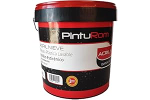 PINTUROM Pintura Plástica Platino ACRIL NIEVE Blanco (4L., Blanco)
