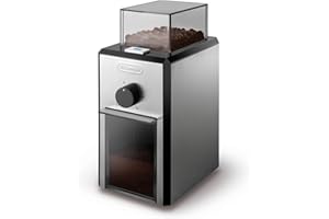 Molinillo de café profesional De'Longhi KG89 KG 89 para hasta 12 tazas, carcasa de plástico, plateado, 110 vatios