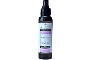 AESTHETE Tonico Viso Spray Acqua di Rose Centifolia Biologico Certificato 100 ml | Acqua Di Rose Tonico Profumata Rinfrescante Idratante Per Pelli Miste o Grasse | Tonico Viso Astringente Pori Made in Italy