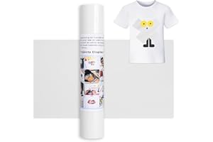 IModeur 12 Ft vinile termoadesivo bianco - 30,5 x 366 cm vinile termoadesivo per tessuti, vestiti, berretti, pantaloni, termovinile vinile bianco per Cricut Maker, Silhouette Cameo