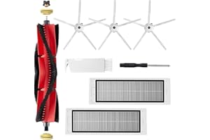 BABUZOM Repuesto de Accesorios Kit para Aspiradora Xiaomi Roborock S5 MAX S6 MAX S6 Pure S6 MaxV, S50 S51 S55 S5 S60 S65 S6, Desmontable Cepillo Principal, Filtros HEPA, 5 Brazos Cepillos Lateral de Silicona