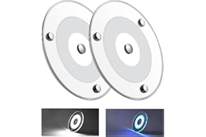 Obeaming kampera morskiego Panel wewnętrzny LED oświetlenie rozpychacza 12V 24V przyciemniana lampa sufitowa, lampa do montażu na powierzchni łodzi z przełącznikiem dotykowym(2 x 120mm 5000K)