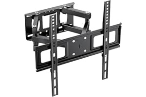 GRIFEMA GB1006-4 Support Mural TV 26-65 Pouces, Fixation Murale TV Contenir Jusqu'à 35KG, Accroche Television Mural Orientable,Inclinable et Extensible, Max Vesa 400x400mm pour Plat/Incurvé