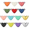 14 Pairs Magnetic Necklace Clasp, Heart Shaped Magnetic Clasps Multicolor Friendship Heart Buckle Metal Silicone Bracelet Clasps and Closures for Jewelry Making Pendants Necklaces Bracelets DIY Crafts