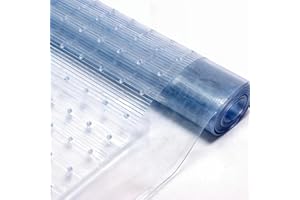 Javco Plastic Carpet Protector – Non-Slip Carpet Protector Roll – Thick Film Roll with Non-Slip Grippers, Heavy Duty Hallway Kitchen Area Runner, Waterproof Vinyl Carpet Protector Mat