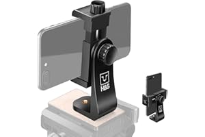 H&S Phone Tripod Mount - Tripod Accessories - Camera Phone Mount - Bracket Adapter - Camera Smartphone Holder for Selfie Stick - Foam Protection Rubber Grip - 360° Rotation