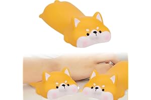 HJIAMA Poggiapiedi da polso con mouse, 13 x 6,8 cm, poggia-braccio, arancione appoggia gomito ufficio, stanchezza da polso, rifiuta mani topi, anti stress, decorazione