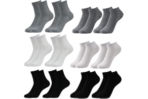 CAUDBLOR 6 par skarpet do sneakersów, krótkie skarpety, męskie, damskie, skarpety sportowe, półskarpety z 80% bawełny, rozmiar 37–41, 39–45