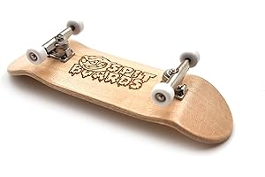 SPITBOARDS 32 mm Fingerboard Complete Real Wood Set-Up (Pre-Assembled, 5-Layers), Trucks with Lock Nuts, Bearing Wheels, Foam Grip Tape