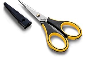 Beaditive Forbici per artigianato di precisione - Forbici per artigianato in carta in acciaio inox con cappuccio di sicurezza - Lame ultra affilate e manici antiscivolo TPR - Adulto e bambino