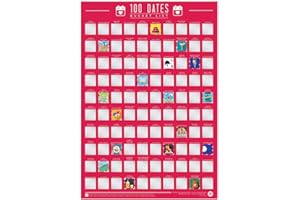 Gift Republic Poster à gratter 100 Dates pour Couples, idéal pour Un Anniversaire, Un Mariage, des fiançailles dans Une boîte Cadeau