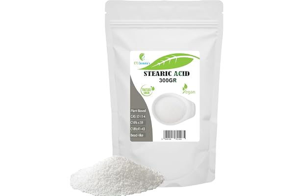 STEARIC ACID - 300 GR - Används i en mängd olika produkter som lotionstänger, krämer, balsam, salvor, pinnar och ljus