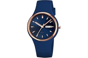 Forrader Orologio sportivo da donna con cinturino in silicone e quadrante grande, impermeabile, alla moda, casual, semplice, al quarzo, analogico, per donne e ragazze