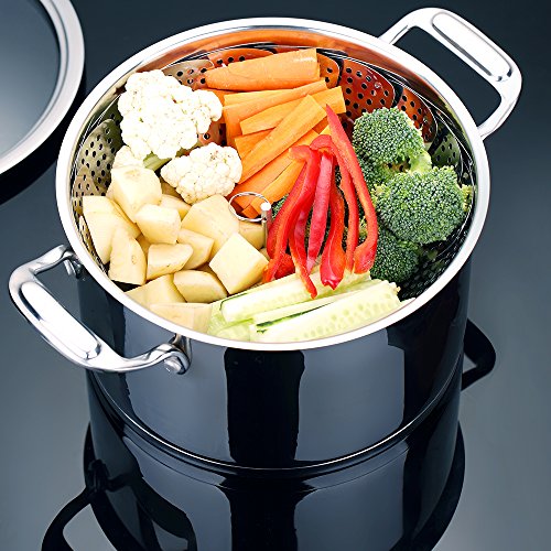 Ecooe Edelstahl Dampfgarer Einstellbar Dünsteinsatz (15.5cm-27cm) Dämpfeinsatz für Kochtöpfe - 6