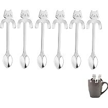 Cucchiaino da caffè gatto,cucchiaio gatto bianco e nero,Cucchiaio per gatti per mescolare tè e caffè | Cucchiaino da tè divertente, cucchiaio da dessert per gelato liscio, cucchiaio per mescola