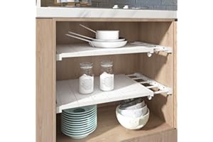 Kayuneed Mensole regolabili per armadio, 42 cm, asta di tensione espandibile per armadi, scaffali regolabili, per cucina, bagno, guardaroba, lunghezza 38-60 cm