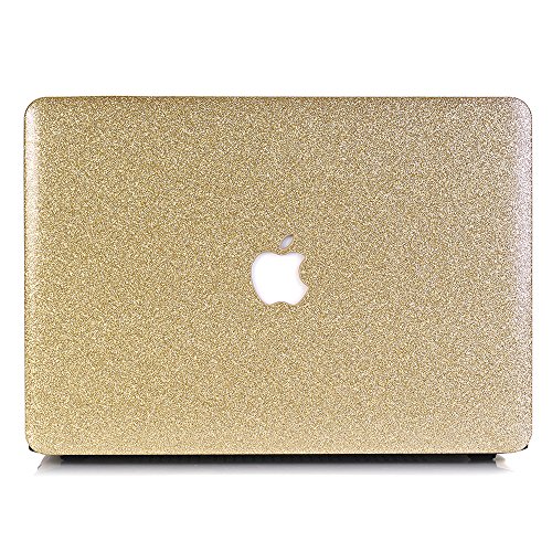 Macbook Air 13 Hülle, L2W Macbook Air 13,3 Zoll Matte Smooth Plastic Hard Shell Sparkly Serie Hartschale Schutzhülle für Apple Laptop Macbook Air 13″ Modell A1369 / A1466 – Golden - 2