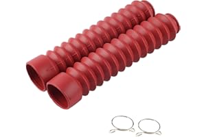 soufflet de fourche moto pour protège fourche rouge Yctze Couvercle de fourche, 205x42mm Couvercle de fourche avant de moto Guêtres Gators Bottes Amortissement des chocs Couverture anti-poussière Cou