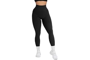 RXRXCOCO Ribbed High Waisted Workout Leggings for Women Yoga Pants Compression Gym Tights