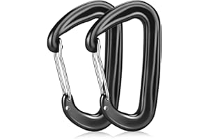 WINBEST Karabińczyk, 2 szt. karabińczyk 12 KN (1200 kg), ciężki karabińczyk, duży karabińczyk na kemping, wędkarstwo, wędrówki i drzwi