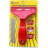 Profesyonel Cam Kazıma Bı&ccedil;ağı, SK5 &Ccedil;elik Keskin U&ccedil;, ABS Ergonomik Sap, 100x18 mm, 2 Yedek Bı&ccedil;aklı Cam ve Y&uuml;zey Temizleme Apar