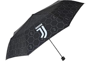 PERLETTI Taschenschirm Juventus Football Club - Juve Regenschirm Offiziell Klein Kompakt Leicht - Regen Schirm Schwarz und Weiß - Juventus Turin Fanartikel Kinder Herren Damen - Durchmesser 98 cm