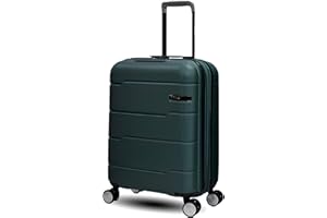UNIK REVOLUTION Maleta Cabina Rígida 55x40x20 cm, 2.8 kg, ABS Resistente y Ligera, Expandible, Ruedas Dobles 360°, Cerradura TSA, Asa Telescópica 104 cm, Ideal para Viajes y Negocios (Bottle Green, Cabina)
