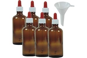 MIKKEN Viva-Haushaltswaren Gabriele Hesse e.K. 6 Pipettenflaschen 100ml / Apothekerflaschen in Braunglas inkl Pipetten