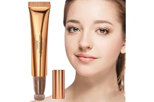 TUKNON Contour Beauty Wand,Kontur Stift Highlighter,Liquid Contour Stick,Contour Stick,Liquid Face Concealer Pen,Highlighter-Make-up-Stick,Blush Contour Highlighter,with Soft Cushion Applicator,Dunkelbraun