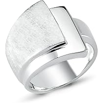 Ring Damen Silber 925 Sterling Silber Ring (925) – Breites Blumenband, Massiv, Handgefertigt (Größe Wählbar) Nickelfreier Silberring