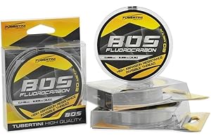 Tubertini Filo da Pesca Fluorocarbon Bos Fluorocarbon Ideale per Tutte Le Tecniche di Pesca Spinning Surfcasting Trota Bolognese Lago Invisibile in Acqua Resistente al Nodo e con POCA Elasticit