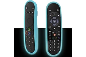 Remote Case Cover Fit for Sky Q Touch and Non-Touch Remote Control, Also for Sky Glass/Stream TV Remote, Anti-Slip, Anti-Lost with Strap - Glow Blue (Please See Figure 2 Before Ordering)