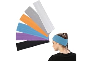 FENGZIZH Wide Headbands,Soft and Elastic Headbands for Girls and Women,Perfect for Gym, Yoga, and Outdoor Sports,6 Pack