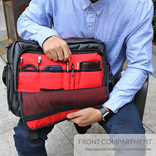 Laptoptasche  Snugg - Schwarze Notebooktasche - Umh  ngetasche f  r Laptops mit einer Bildschirmdiagonale von bis zu 15 6 Zoll