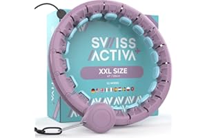 Swiss Activa+ Infinity Hoop with Weight Ball – 60-112 cm Smart Hula Hoop that Never Falls – Infinity Hoop – Fitness Hula Hoop – Fitness Hoop Hula Hoop with Ball –Smart Hoola Hoop