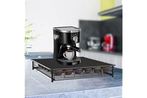 LANTUS 36 porte-capsules de café, tiroir de rangement en métal pour capsules, support de machine à café et organisateur de dosettes de café, boîte de rangement pour cuisine, bureau domestique-noir