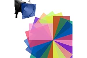 KINETOX 20 Stück Farbfolie Folie hitzebeständig für lampen Farbfolien A4 Transparente Farbkorrektur Farbfilter für 10 Farben 29,7 x 21cm Foto grafie Studio Scheinwerfer Strobe Blitz LED Bühne Party