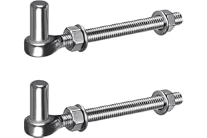 Insaga M12x 150mm Torscharniere, 304 Edelstahl Scharnier Tor, J-Bolzen Torscharnier mit 15,8mm männlichen Stift J-Bolzen Scharnier, Torscharnier Bolzen für Metall Bauernhof Tore durch Post (2Stück)