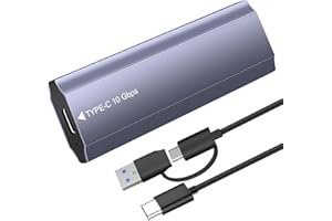 JEWAN Carcasa SSD M2 NVMe/SATA, USB C 3.2 Gen 2 10Gbps Adaptador m2 a USB con UASP 4TB M/M+B Key 2230/2242/2260/2280, Compatible Mac, Windows y Linux Mac OTG Phone