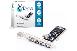 Donkey pc - Scheda di espansione da PCI a USB 2.0. Scheda PCI con 4 USB 2.0 esterne e 1 USB interna. Adattatore controller PCI a USB 2.0. Scheda di espansione PCI USB per PC desktop.