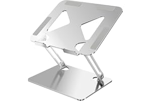 IHKFILAN Laptop Ständer Höhenverstellbar, Ergonomischer, Tragbarer Notebook Ständer Laptophalter für Schreibtisch, Faltbarer Laptop Stand Kompatibel mit 10-17" (Silber)