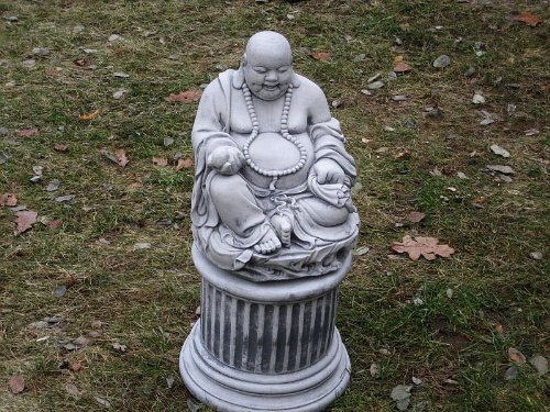 Nr.027 Steinfigur FENG SHUI Buddha 01 Gross 31 cm ca.17 kg Frostfest Stein - 3