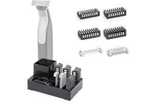 ZERIKA Ständer mit Sabot für O Blade Pro QP2724 QP2834 QP25XX QP26XX Haarschneider und Bartschneider Zubehör, Sabot Rasoir (6 Stück + Ständer)